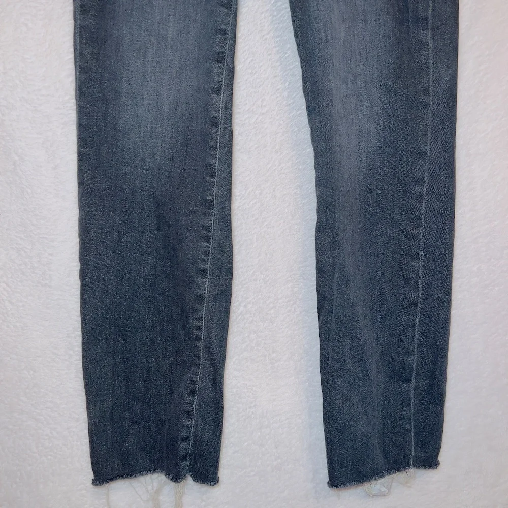 EDWIN Bree High Waist Raw Hem Crop Straight Leg Jeans In Ashland size 25 - Picture 5 of 7